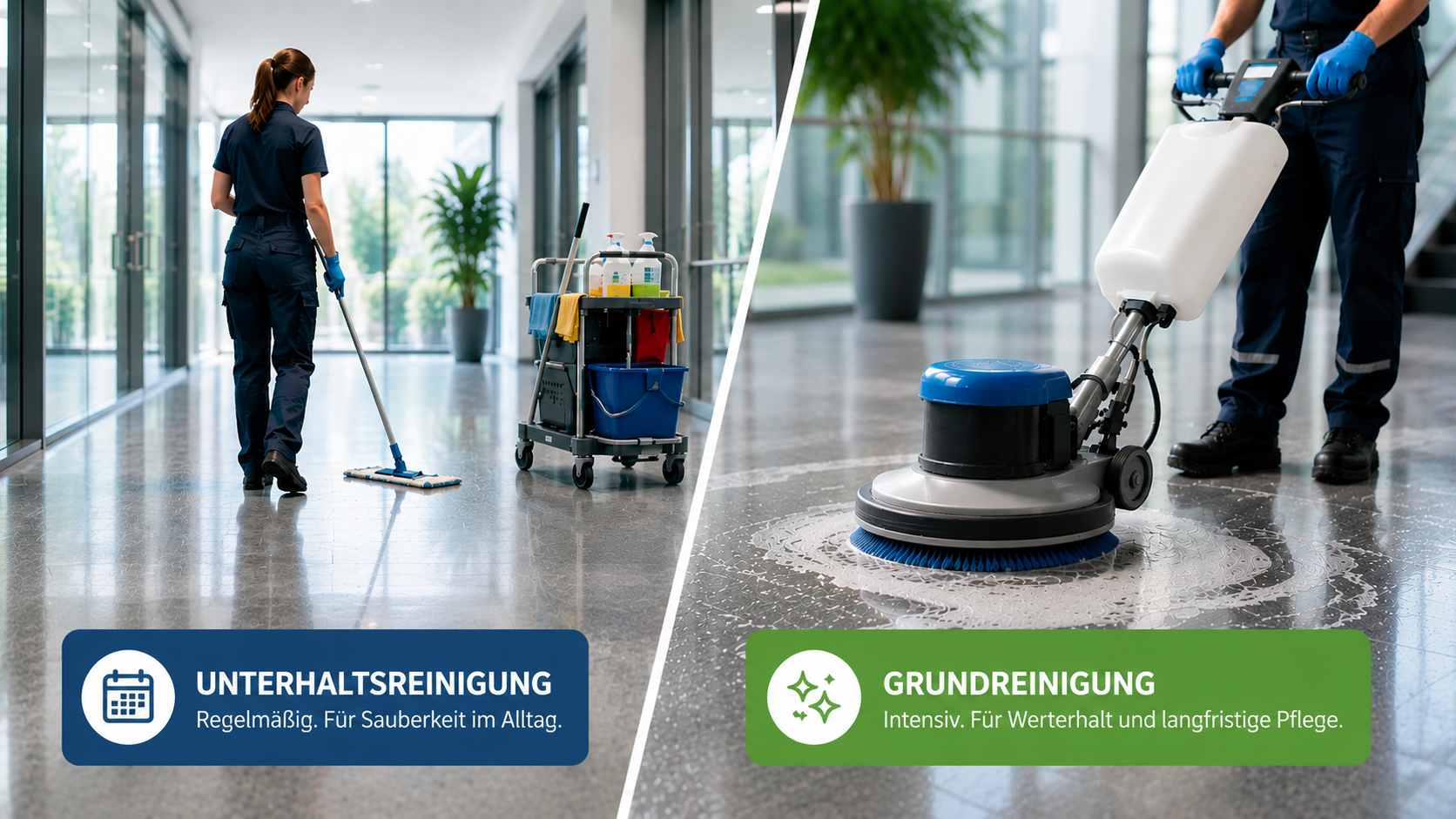 Unterhaltsreinigung oder Grundreinigung – wo liegt der Unterschied?